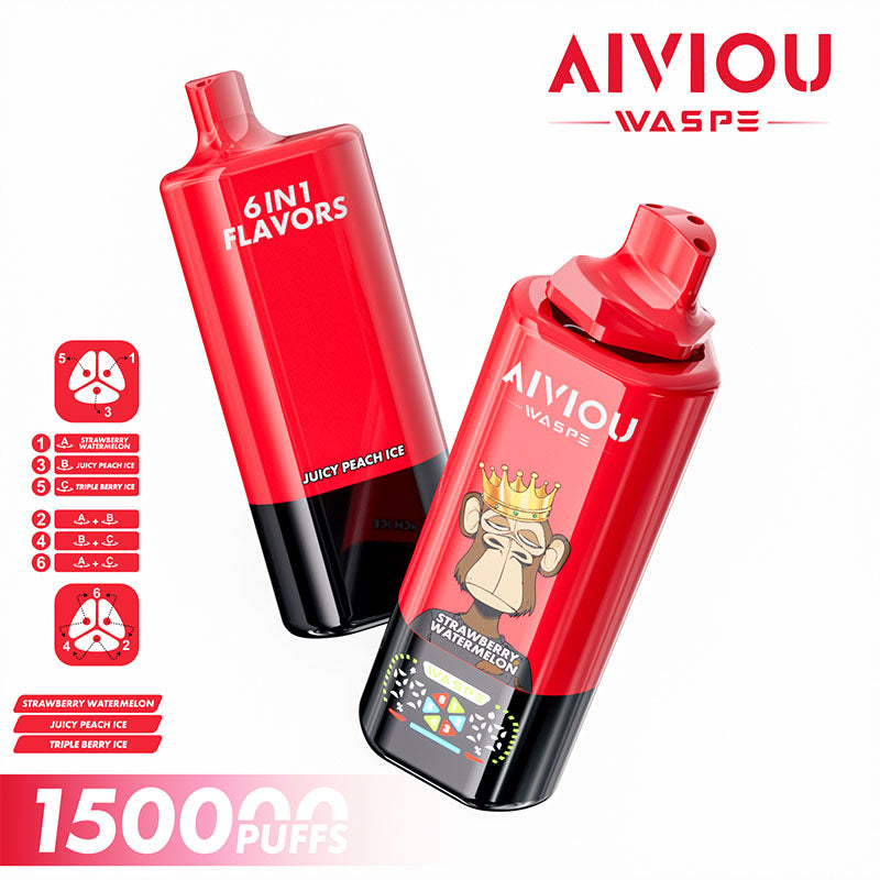 WASPE AIVIOU 150000 Puffs 6in1 Flavors Disposable Vape